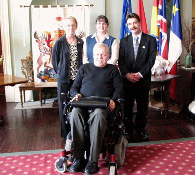 Pictured at the 2012 Easter Seals Launch at the Goventment House Fredericton is Judy Carr of Woodstock, ESNB Executive Director Julia Latham, Doug MacKenzie of Woodstock and ESNB President Doug Bridgman.